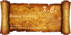 Kassa Cirill névjegykártya